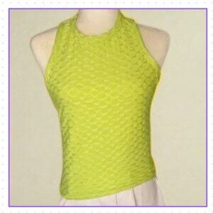 Zobha Millie Tank Textured Racerback Top Lime Size S NWT